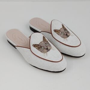 Journey West Embroidered Cat Mules